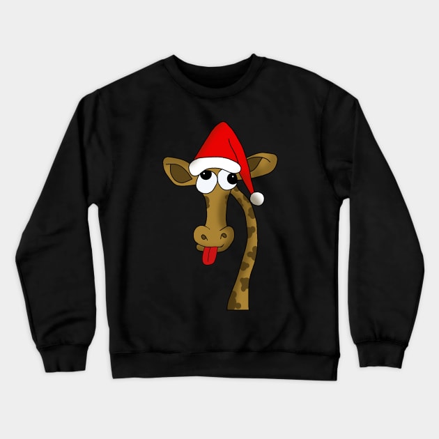 Christmas giraffe Crewneck Sweatshirt by valentinahramov